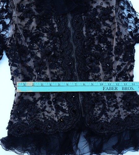 Vintage 80's Oscar De La Renta embellished beaded top jacket w liner color black - Picture 16 of 16