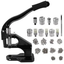 Hand Press Machine Set for Snap Buttons Grommets Rivets Eyelets + Dies