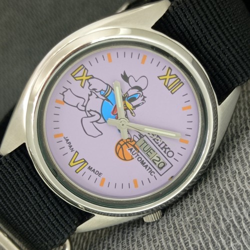 VINTAGE SEIKO AUTOMATIC 7019A JAPAN MENS DONALD DIAL WATCH a2890-U