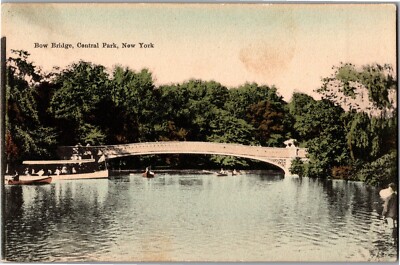 View of Bow Bridge, Central Park NY Vintage Postcard S13