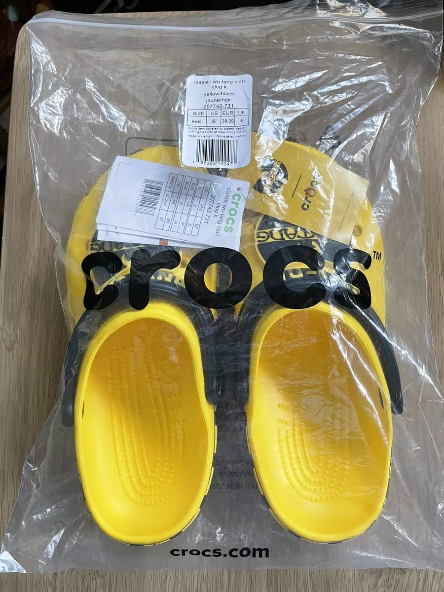 New Limited Edition Crocs Wu Tang Clan Yellow Classic Clog J6 M6 W8 207742 731