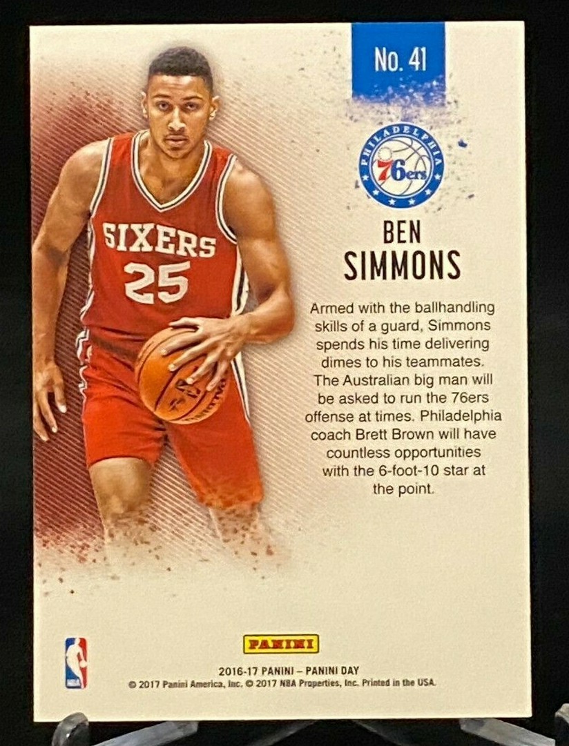 2016-17 Panini Day NBA #41 Rookie Ben Simmons Philadelphia