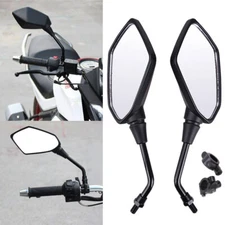 Motorcycle Rear View Side Mirrors with 7/8" Handlebar Mount Clamp Universal