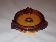 Vintage Amber Glass Mid Century Modern Ashtray