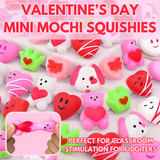 Mini Valentine  s Day Squishies Mochi Stress Fidget Toy Heart Rose Gifts for Kids