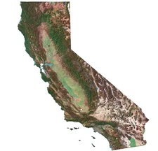 California Satellite Map GLOSSY POSTER PICTURE PHOTO PRINT BANNER 11874
