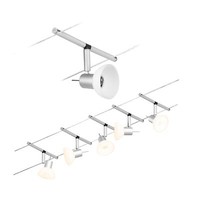 Paulmann Seilsystem Sheela Chrom Matt 5 Spots Ohne Leuchtmittel Max. 10W GU5,3 D