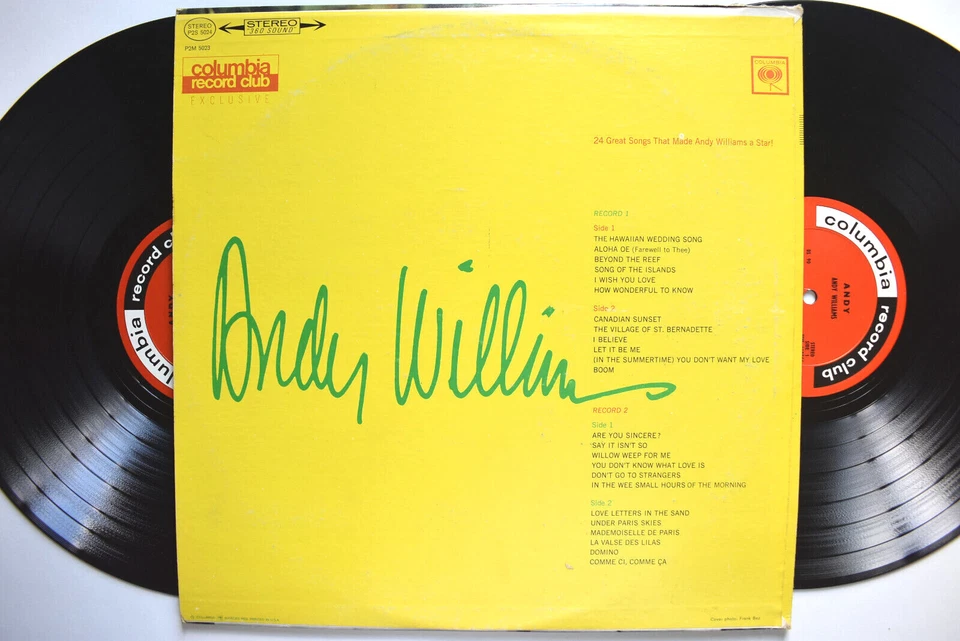 ANDY WILLIAMS SELF TITLED VINYL DOUBLE 2LP RECORD JAZZ EASY LISTENING 1970s - Image 2 of 4