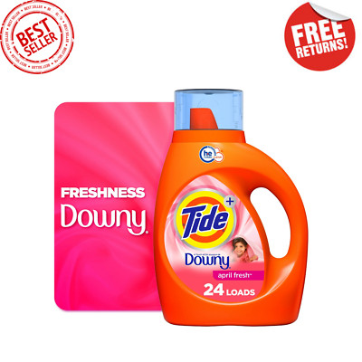 Tide Plus a Touch of Downy Liquid Laundry Detergent, April Fresh, 34 fl oz, 2 Pk