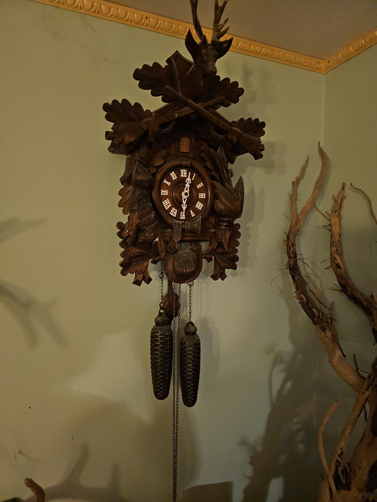 Vintage German Black Forest Hunters Cuckoo Clock eBay