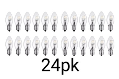 24pcs C7 Base Night Light Bulbs Replacement  7W 120V 