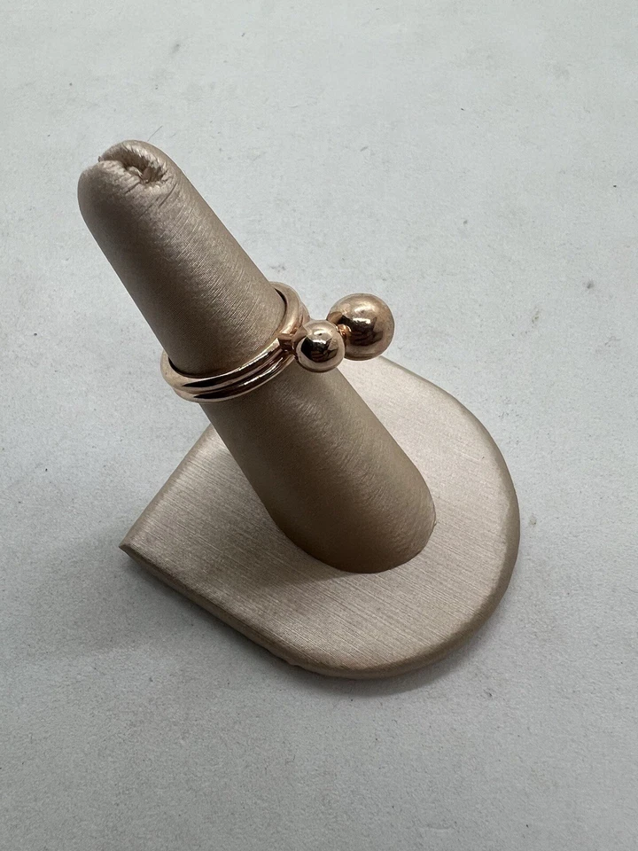 Vintage Noir 14K Gold Rose Filled Stacking Rings Double Band  Womens Sz 6 - Image 4 of 4