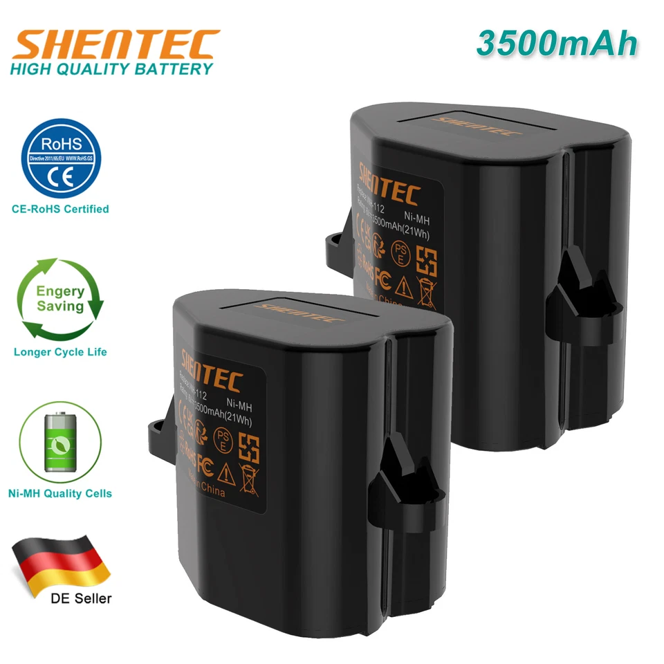 SHENTEC 2x 3.5Ah 6V Ni-MH Akku Ersetzen 2.891-029.0 für Kärcher RC3000 Siemens VSR 8000