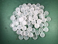 100 Lot | Used Clear Plastic Water Bottle Caps | Craft Supplies