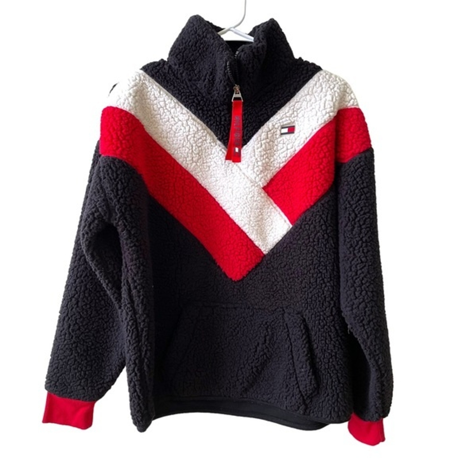 Tommy Hilfiger Sport Sherpa Pullover 1/4 Zip Sweatshirt Size M | eBay