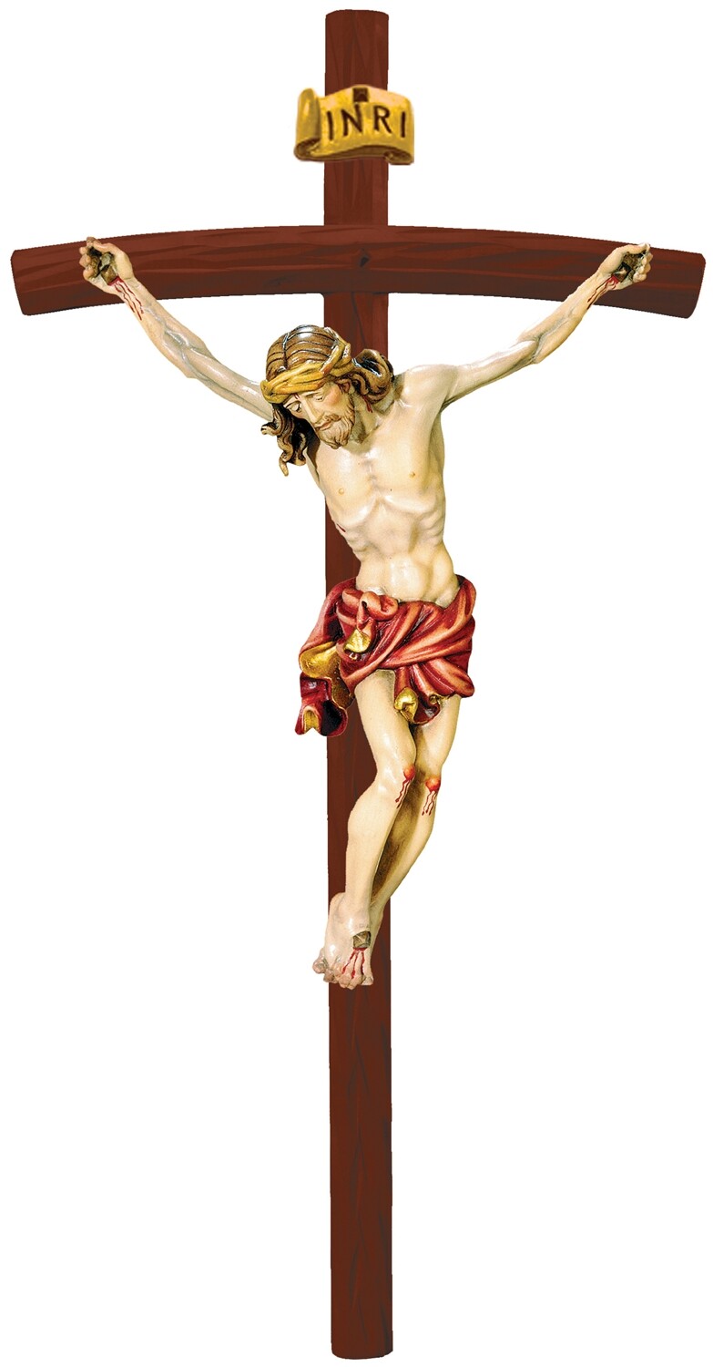 Kruzifix Jesus am Kreuz H 10/ 20 cm Holzfigur Holzstatue Statue handgeschnitzt