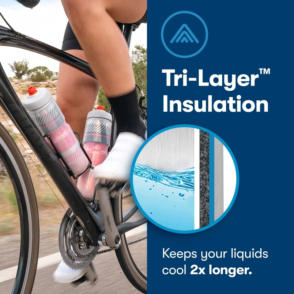 Garrafa Polar Breakaway Isolada por HydraPak (20 oz e 24 oz) - Sem BPA, Ciclismo e - Imagem 3 de 4