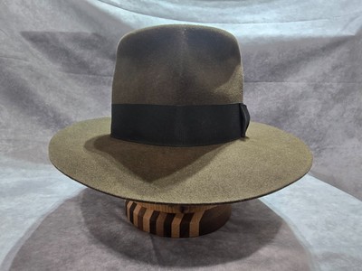 Fedora Hat Size 7-3/8  Indiana Jones Raiders Style Sable Color Busted Hats