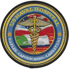 4.5" NAVY NAVAL HOSPITAL NAPLES ITALY EMBROIDERED PATCH