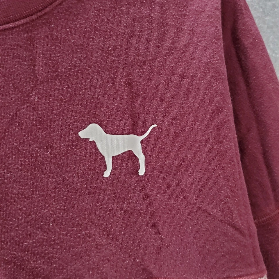 Suéter Rosa Victorias Secret Mujer Pequeño Blanco Bloque de Color Logo Rosa Nación LEER Foto 3 de 4