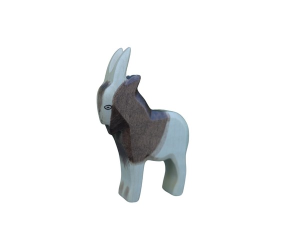 Holzfigur Ziegenbock Holzwald Spielfiguren Aus Holz Handbemalt Und Geschnitzt-image