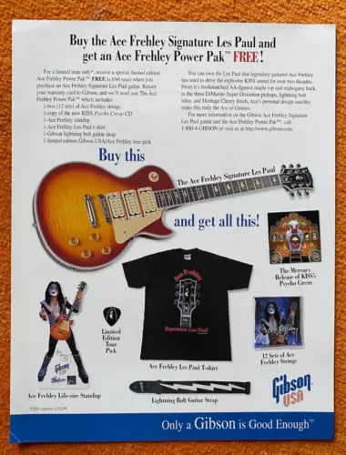 Original GIBSON "Ace Frehley Signature Les Paul Power Pak" Brochure- MINT!