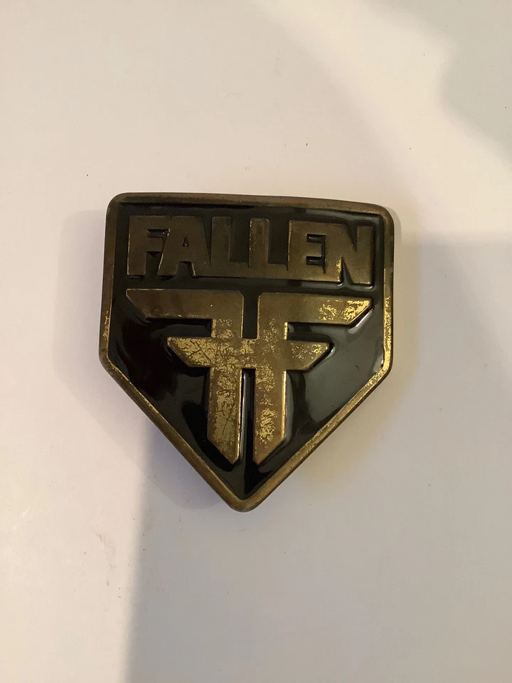 FALLEN BELT BUCKLE - BLACK & CREAM - 3" x 3" - Image 2 of 4