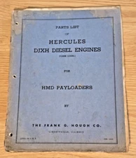 Genuine HMD Payloaders Hercules DJXH Diesel Engine Parts List Manual Shop Hough