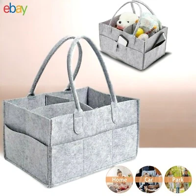 ANS-STATION Felt Baby Diaper Organizer Caddy Changing Nappy Kids Storage Carrier Grey Bag UK