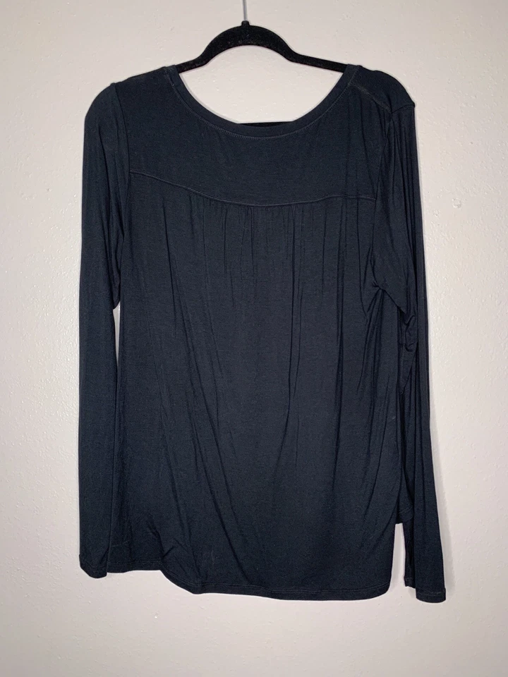 Top Zyia Active XXL para mujer negro manga larga bambú spandex elástico yoga pilates Foto 4 de 4