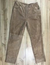 METRO STYLE Leather Pants Women's Size 10 Lined Brown Rust