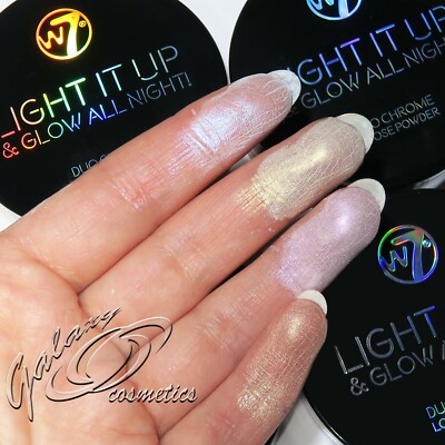 W7 Light It Up & Glow All Night! Duo Chrome Loose Powder Highlighter Shimmer
