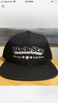 Black Star Black Snapback Baseball Cap Hat Solid Unisex Adults One Size
