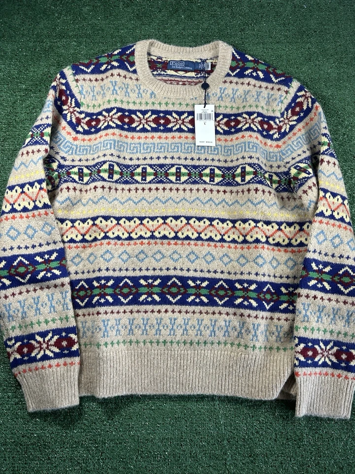 Polo Ralph Lauren Fair Isle Jacquard Mezcla de Lana Suéter Avena $398 Para hombres Grande Foto 4 de 4
