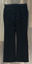 Tory Burch Sz Small black ponte flare crop pants w/rear gold buttons