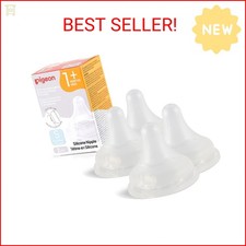 Pigeon Silicone Nipple S with Latch-On Line, Natural Feel, 1 Months, 4 Counts