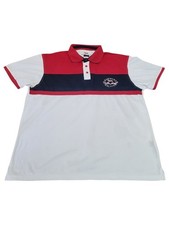 Harmont & Blaine Polo Shirt Mens XL Regular Fit Red White Navy Cotton