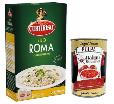 Curtiriso Riso Roma 100% Italienischer Risotto Reis 1kg+Polpa