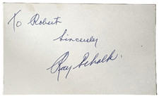 Ray Schalk - Hall Of Fame, WS Champ, Stat Leader, Black Sox Catcher - Autograph
