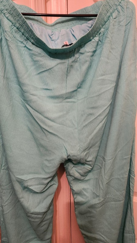 Roaman's Women's Elastic Waist Teal Color Pants Slacks Size 1X