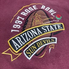 ASU Sun Devils Rose Bowl 1997 Maroon Sweatshirt True Vintage Arizona State Sz L