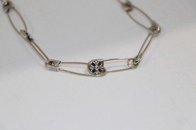 Chrome Hearts Silver 17 Link Safety Pin Necklace .925 Sterling