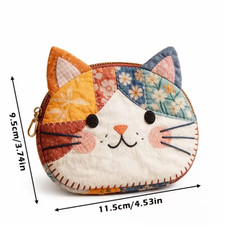 Cute Patchwork Cat Purse