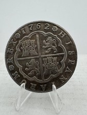 Coin 1762 8 REAL SPAIN Carolus III