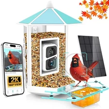 Bird Feeder with Camera - Heavy Duty Metal Smart Camera Bird Feeder Solar Powere