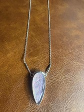 Halskette mit Triole Opal, 3 cm Stein,  Silber 925, Handmade.