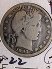 1893 barber half dollar