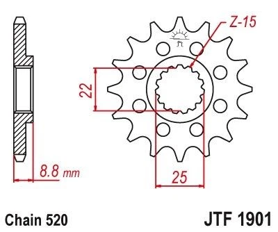 Стальной передний разъем JT - JTF1901.13SC Maico 250 MC 1983 - Изображение 2 из 2