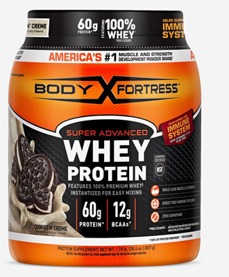 Body Fortress Whey Protein Powder Cookies N' Creme Zero Aspartame 1.78 lb
