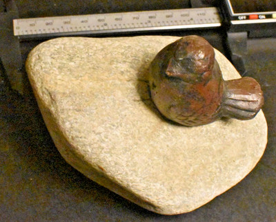 Gartenvogel auf Stein - Gusseisen & Stein - Garten-/Wohndeko